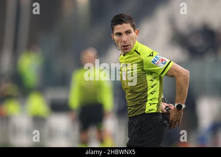 Turin, Italy, 21st December 2021. The referee Federico Dionisi during the Serie A match at Allianz Stadium, Turin. Picture credit should read: Jonathan Moscrop / Sportimage Stock Photo