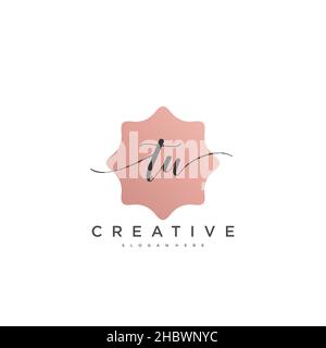 TW Initial handwriting minimalist geometric logo template vector art, Logo for business beauty, fashion, and other art Stock Vector