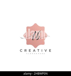 TB Initial handwriting minimalist geometric logo template vector art, Logo for business beauty, fashion, and other art Stock Vector
