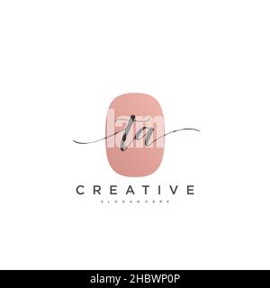 TA Initial handwriting minimalist geometric logo template vector art, Logo for business beauty, fashion, and other art Stock Vector