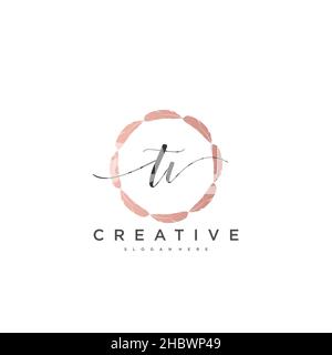 TV Initial handwriting minimalist geometric logo template vector art, Logo for business beauty, fashion, and other art Stock Vector