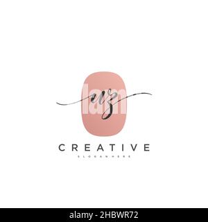 UZ Initial handwriting minimalist geometric logo template vector art, Logo for business beauty, fashion, and other art Stock Vector