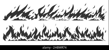 black and white fire clipart borders