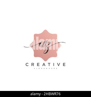 UZ Initial handwriting minimalist geometric logo template vector art, Logo for business beauty, fashion, and other art Stock Vector