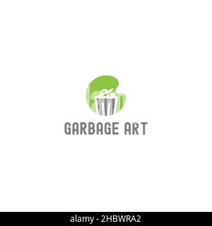 Modern design Garbage Art cleaning logo design Stock Vector