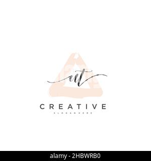 UT Initial handwriting minimalist geometric logo template vector art, Logo for business beauty, fashion, and other art Stock Vector
