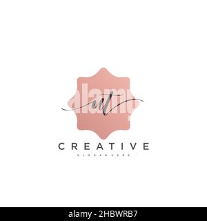 UT Initial handwriting minimalist geometric logo template vector art, Logo for business beauty, fashion, and other art Stock Vector