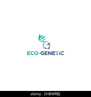 Minimalist design Eco Genetic search logo design Stock Vector