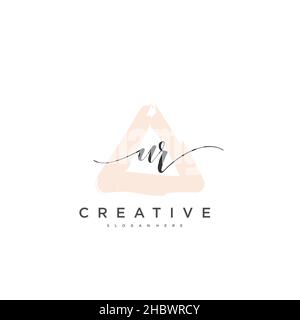 UR Initial handwriting minimalist geometric logo template vector art, Logo for business beauty, fashion, and other art Stock Vector