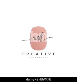 UK Initial handwriting minimalist geometric logo template vector art, Logo for business beauty, fashion, and other art Stock Vector