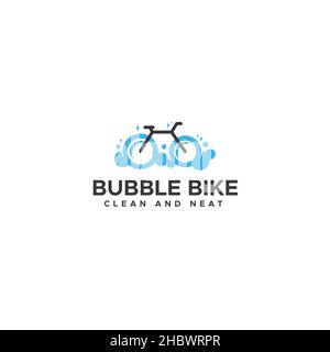 Simple flat Bubble Bike Clean and Neat logo design Stock Vector