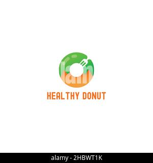 Modern design colorful Healthy Donut logo design Stock Vector