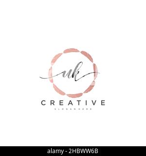 UK Initial handwriting minimalist geometric logo template vector art, Logo for business beauty, fashion, and other art Stock Vector
