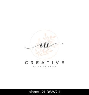 UI Initial handwriting minimalist geometric logo template vector art, Logo for business beauty, fashion, and other art Stock Vector