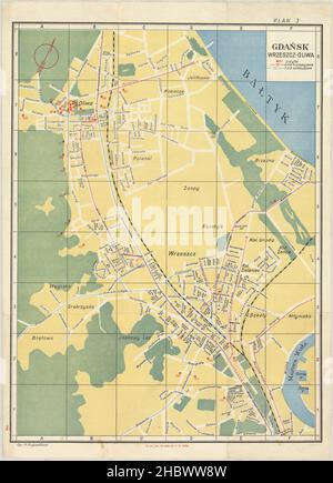 Gdansk Map, Gdańsk Map, Map of Gdańsk, Gdańsk Print, Gdańsk Maps, Gdańsk Poster, Gdańsk Plan, Gdańsk Art, Gdańsk Map Art, Gdansk Wall Art, Danzig Map Stock Photo