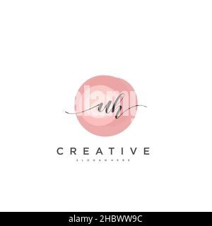 UH Initial handwriting minimalist geometric logo template vector art, Logo for business beauty, fashion, and other art Stock Vector