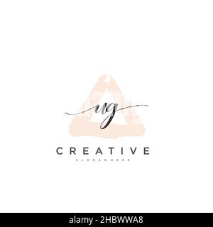 UG Initial handwriting minimalist geometric logo template vector art, Logo for business beauty, fashion, and other art Stock Vector