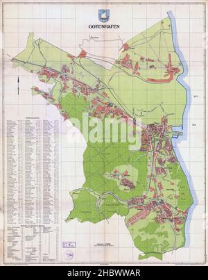 Gotenhafen Map, Gdynia Map, Map of Gdynia, Gotenhafen Print, Map of Gotenhafen, Old Gdynia Map, Retro Gotenhafen Map, Gotenhafen City, Gotenhafen Plan Stock Photo