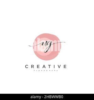 UG Initial handwriting minimalist geometric logo template vector art, Logo for business beauty, fashion, and other art Stock Vector