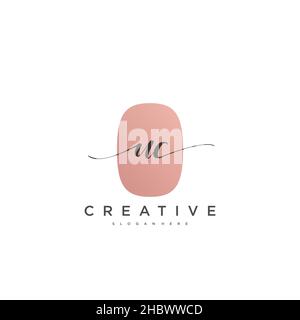 UC Initial handwriting minimalist geometric logo template vector art, Logo for business beauty, fashion, and other art Stock Vector