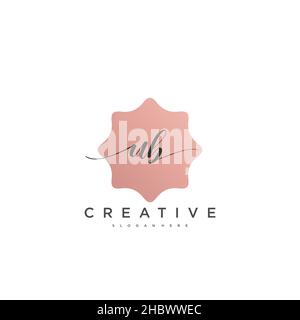 UB Initial handwriting minimalist geometric logo template vector art, Logo for business beauty, fashion, and other art Stock Vector