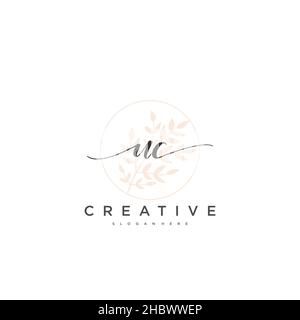 UC Initial handwriting minimalist geometric logo template vector art, Logo for business beauty, fashion, and other art Stock Vector