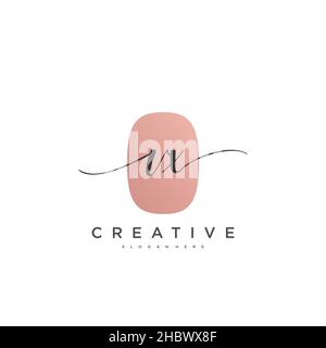 VX Initial handwriting minimalist geometric logo template vector art, Logo for business beauty, fashion, and other art Stock Vector