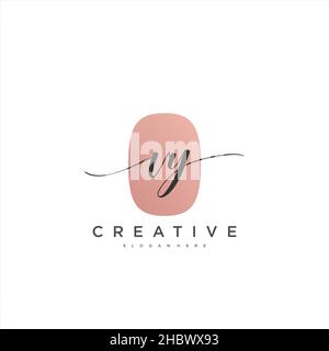 VY Initial handwriting minimalist geometric logo template vector art, Logo for business beauty, fashion, and other art Stock Vector