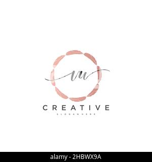 VW Initial handwriting minimalist geometric logo template vector art, Logo for business beauty, fashion, and other art Stock Vector