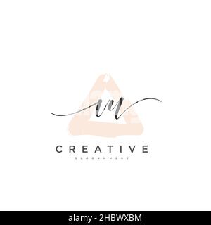 VU Initial handwriting minimalist geometric logo template vector art, Logo for business beauty, fashion, and other art Stock Vector