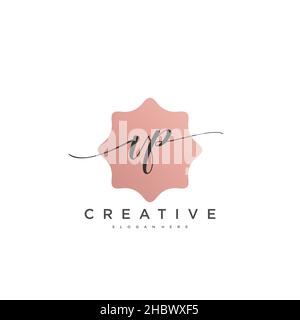 VP Initial handwriting minimalist geometric logo template vector art, Logo for business beauty, fashion, and other art Stock Vector
