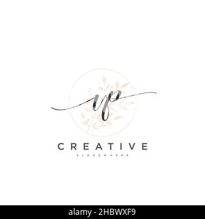 VP Initial handwriting minimalist geometric logo template vector art, Logo for business beauty, fashion, and other art Stock Vector