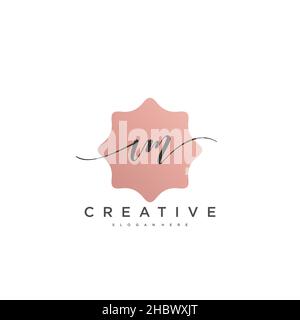 VM Initial handwriting minimalist geometric logo template vector art, Logo for business beauty, fashion, and other art Stock Vector