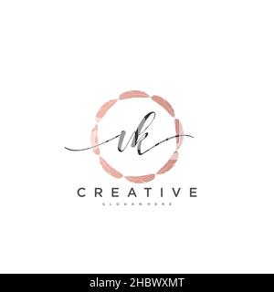 VK Initial handwriting minimalist geometric logo template vector art, Logo for business beauty, fashion, and other art Stock Vector