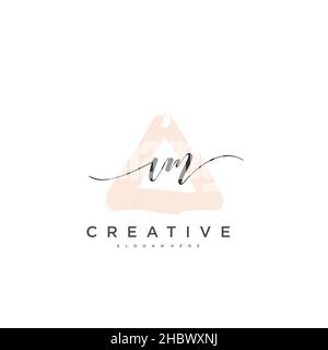 VM Initial handwriting minimalist geometric logo template vector art, Logo for business beauty, fashion, and other art Stock Vector