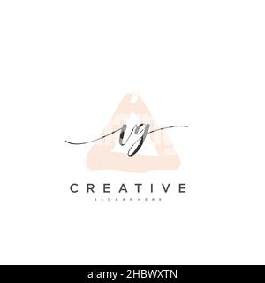 VG Initial handwriting minimalist geometric logo template vector art, Logo for business beauty, fashion, and other art Stock Vector