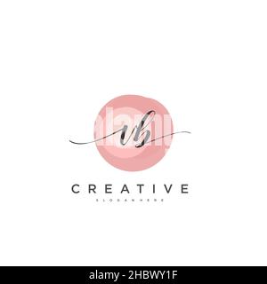 VB Initial handwriting minimalist geometric logo template vector art, Logo for business beauty, fashion, and other art Stock Vector