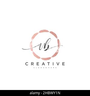 VB Initial handwriting minimalist geometric logo template vector art, Logo for business beauty, fashion, and other art Stock Vector