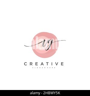 VG Initial handwriting minimalist geometric logo template vector art, Logo for business beauty, fashion, and other art Stock Vector