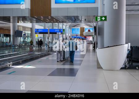 ISTANBUL, TURKEY - September 7, 2021: New Istanbul Airport. The interior of New Airport Terminal in Istanbul. Stock Photo