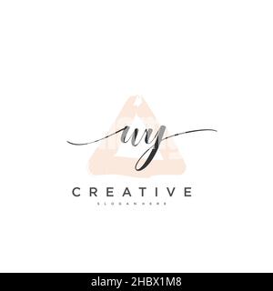 WY Initial handwriting minimalist geometric logo template vector art, Logo for business beauty, fashion, and other art Stock Vector