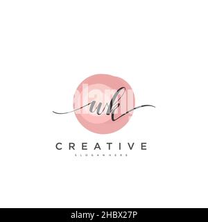 WK Initial handwriting minimalist geometric logo template vector art, Logo for business beauty, fashion, and other art Stock Vector