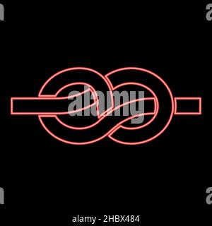 Neon knot red color vector illustration image flat style light Stock Vector