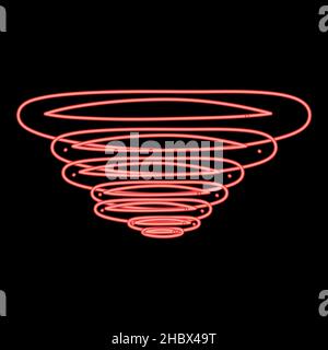 Neon whirlwind red color vector illustration image flat style light Stock Vector