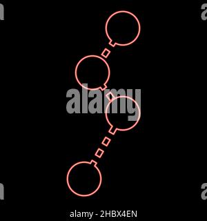 Neon route red color vector illustration image flat style light Stock Vector