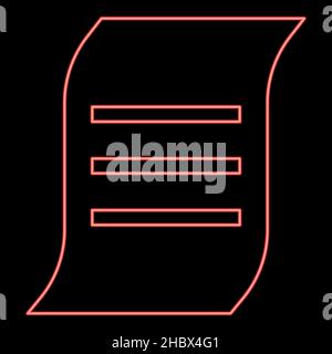 Neon document red color vector illustration image flat style light Stock Vector