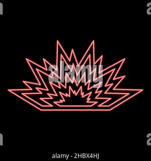 Neon explosion red color vector illustration image flat style light Stock Vector