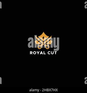 Minimalist design Royal Cut stylish logo design Stock Vector