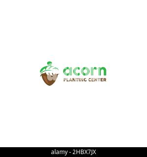 Simple design ACORN PLANTING CENTER logo design Stock Vector