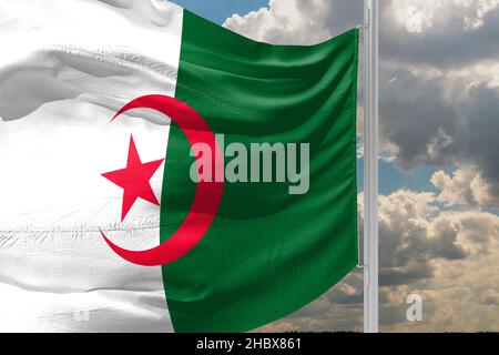 Flag of Algeria national banner Stock Photo